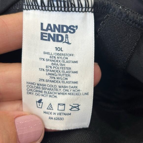 Lands' End Women's SlenderSuit Carmela One Piece Swimsuit Sz 10 Long TALL Black - Picture 9 of 11